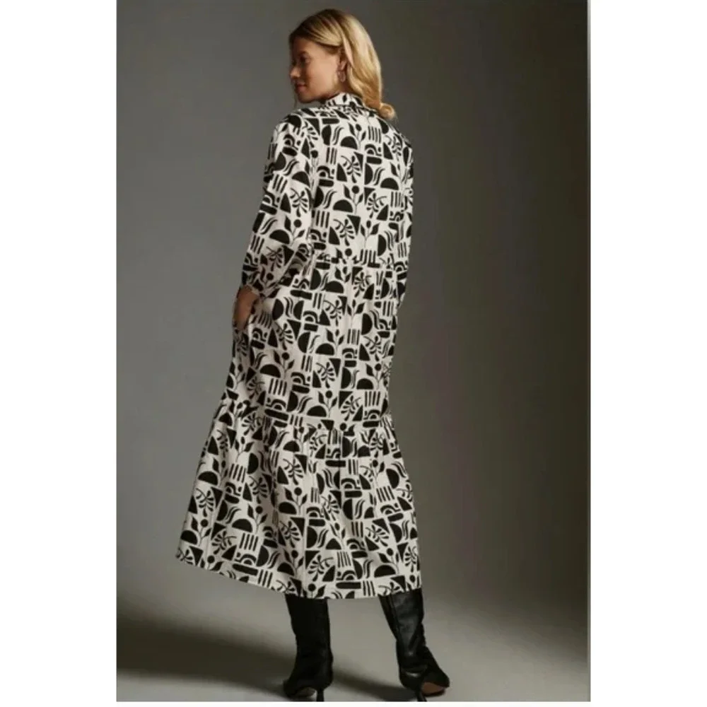 Anthropologie The Bettina Tiered Shirt Dress by Maeve XL NEW_2